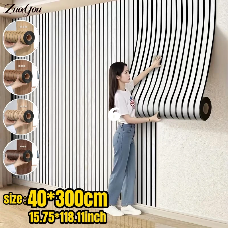 

Самоклеящиеся настенные панели с 3D-канавкой для декора интерьера, обои из искусственного дерева, домашний декор для гостиной, спальни