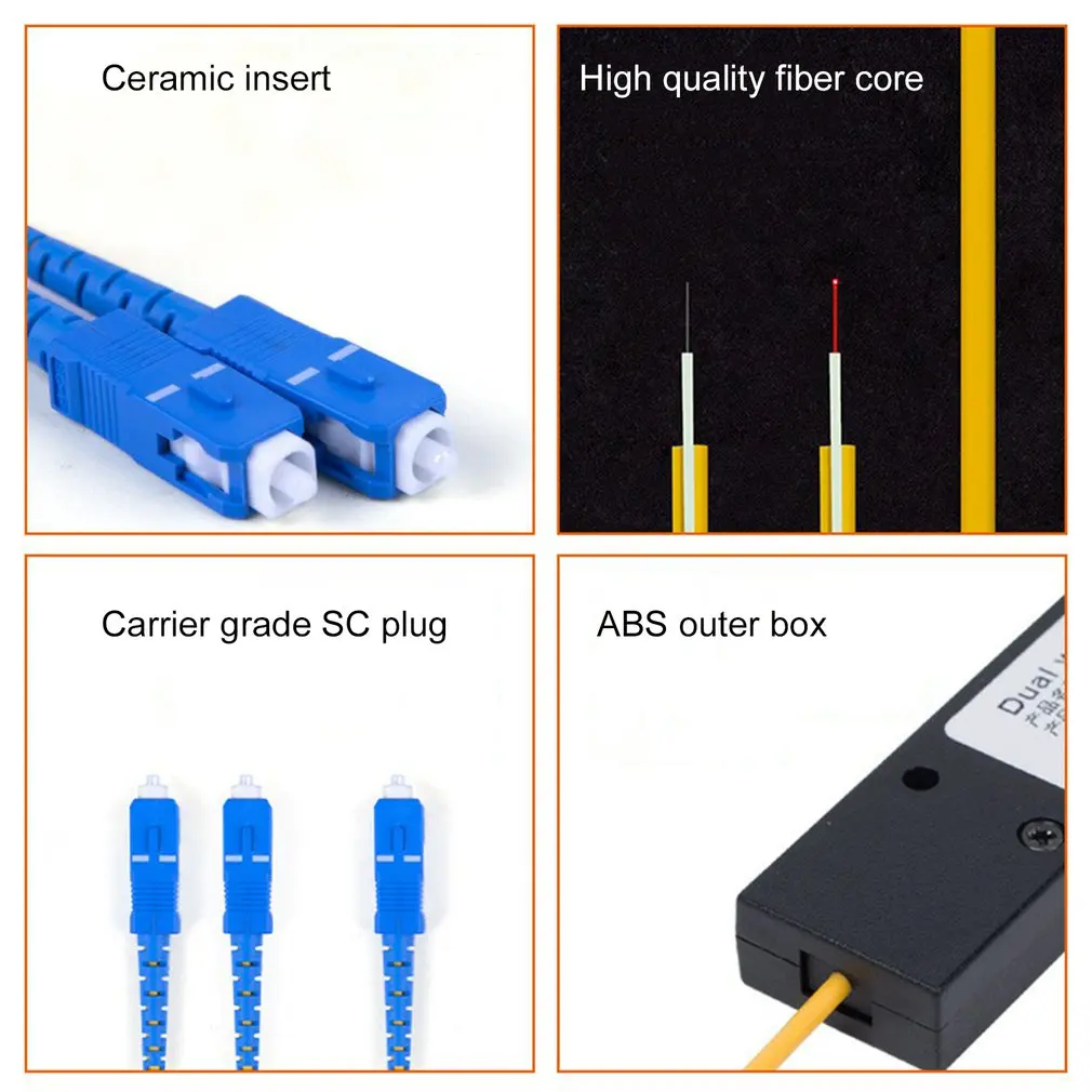 2023 Splitter SC1 Split 2 Fiber Splitter One Split Two Pigtail Fiber 1x2 PLC Upc Splitter With SC/UPC Connector Fast Delivery