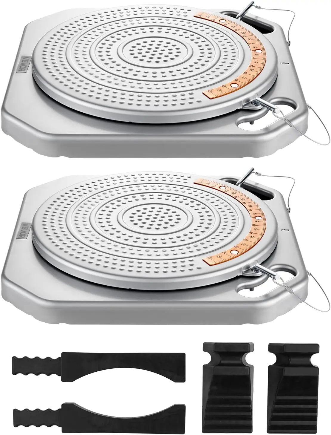 

Wheel Alignment Turn Plates, 4-Ton, Brass Dial, 360° Rotating with Bridge & Thrust Block