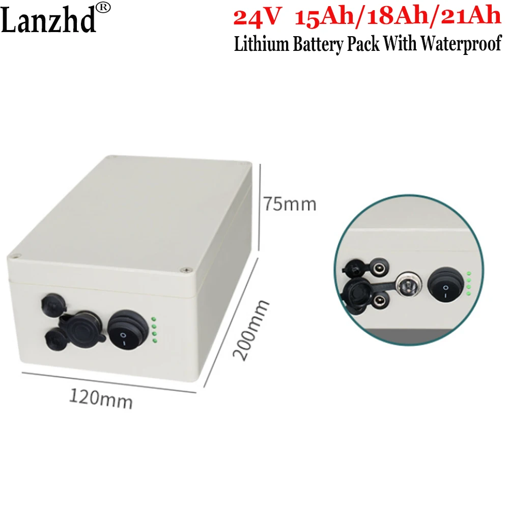 

Rechargeable Lithium battery pack 24V 15Ah 18Ah 21Ah 18650 with waterproof shell For high power solar street lamp