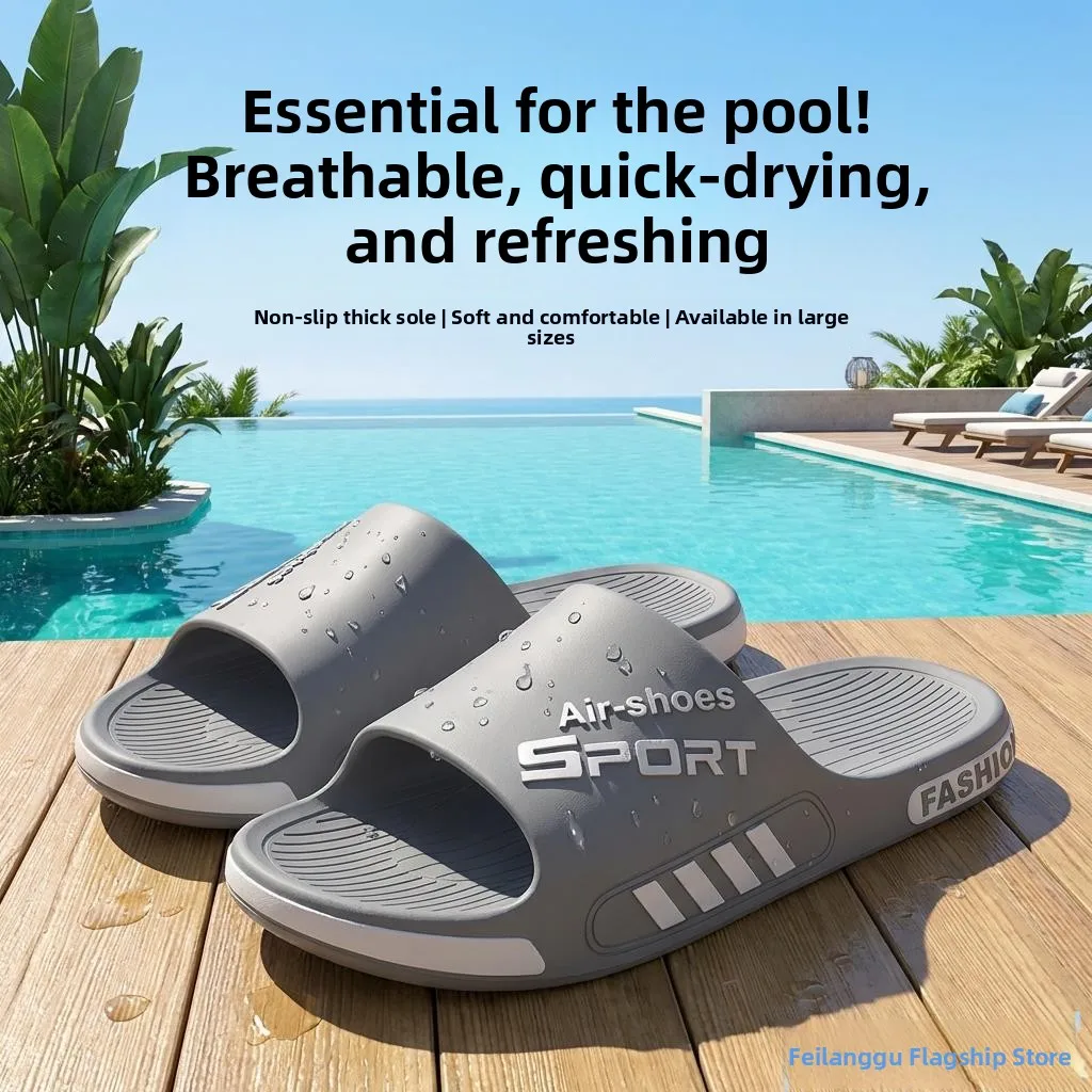 

Мужские летние тапочки 2026: Новинка, большие размеры, толстая подошва, для дома и ванной, нескользящие, износостойкие, устойчивые к запаху, уличные тапочки