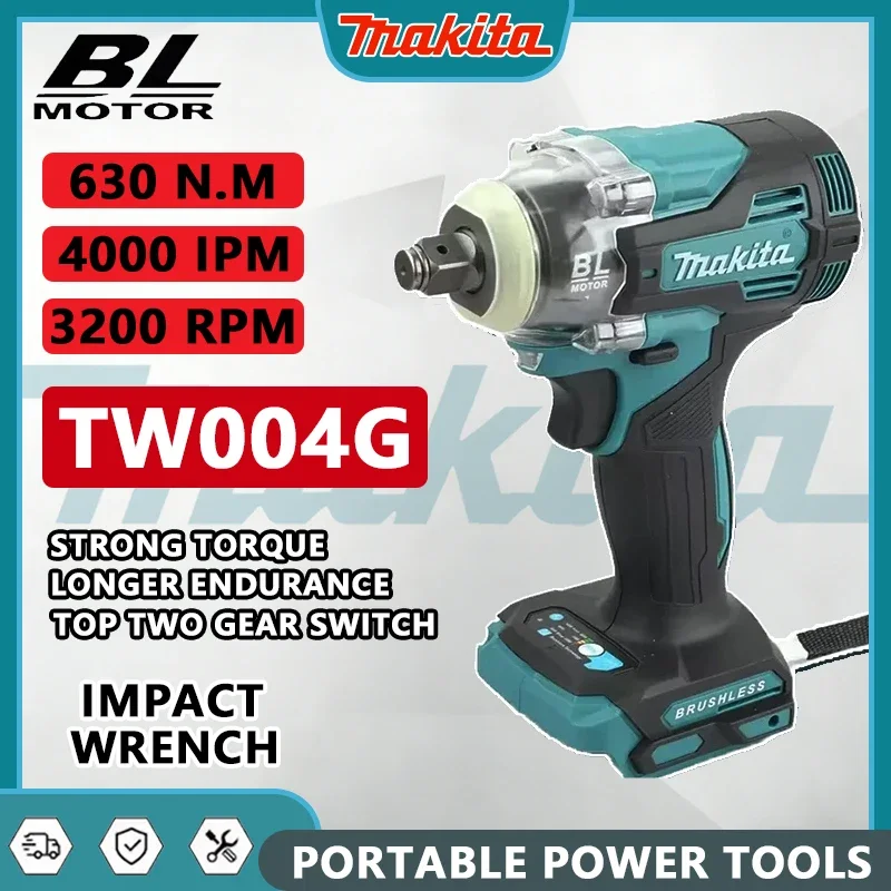

Makita TW004G 630N.m Brushless Cordless Electric Screwdriver Rechargeable Drill Driver for 18V Battery TW004G 630N.m
