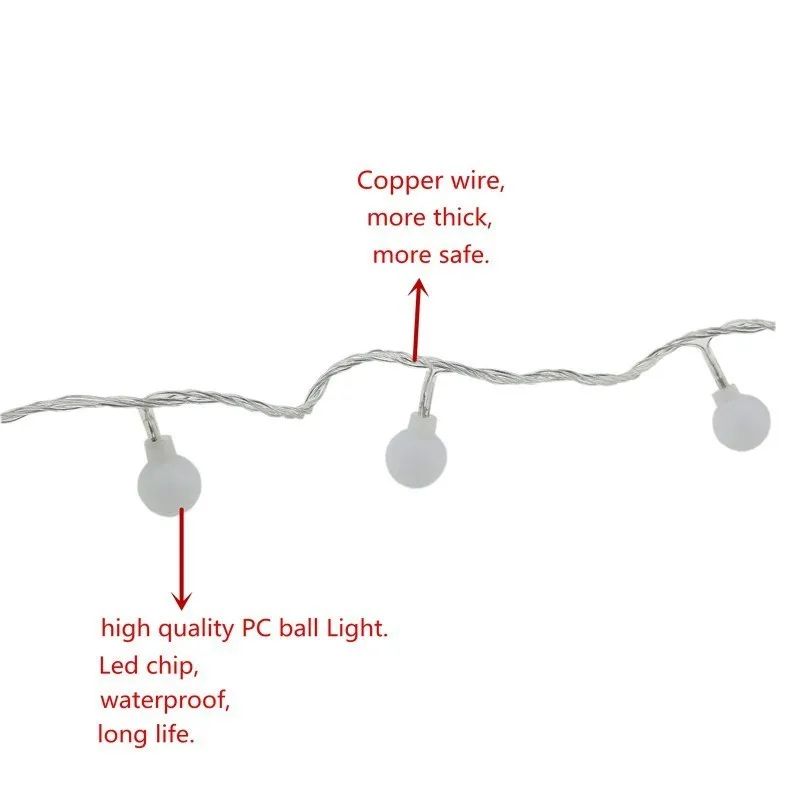 Гирлянда светодиодная в виде шариков, 2/5/10 м