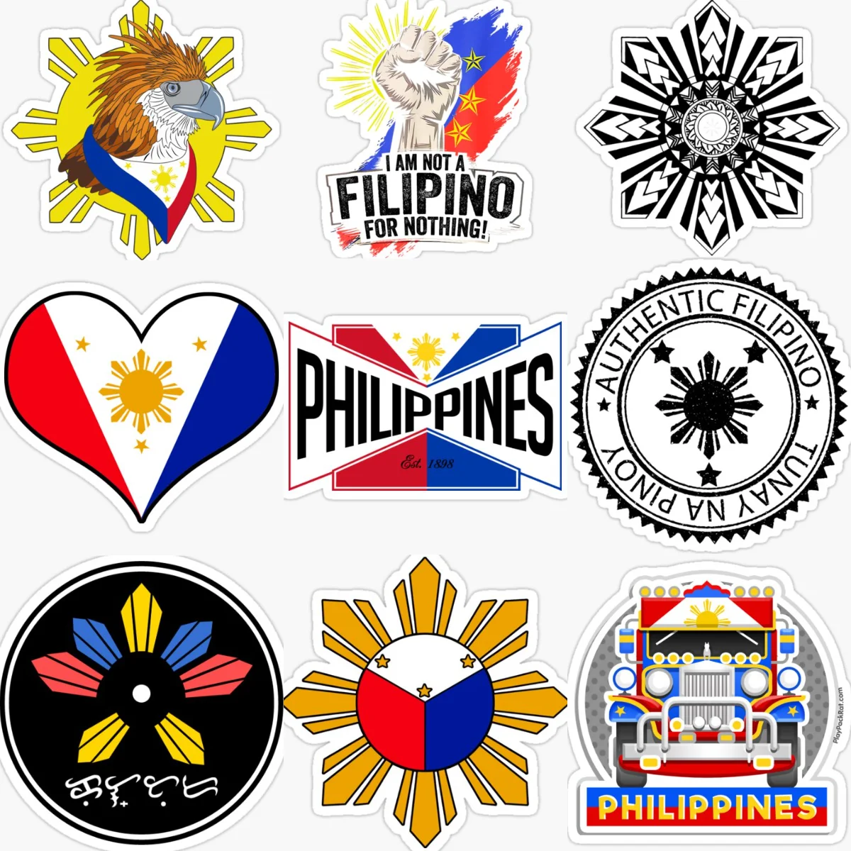 

Philippine Flag Map National Emblem Waterproof Creative Stickers for Car Bicycle Window Fridge Wall Decoration Accessories