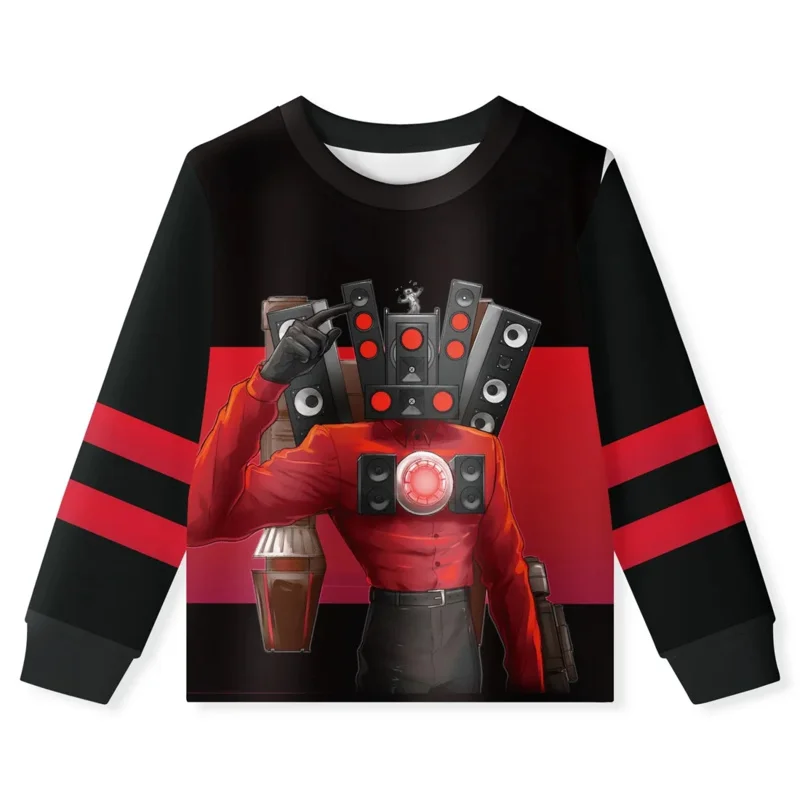 AIAI 2025Skibidi Audio Man Costume Kids Tantai Cosplay Clothing 3pcs Boy Girl Skibidi Toilet Christmas Halloween Masquer