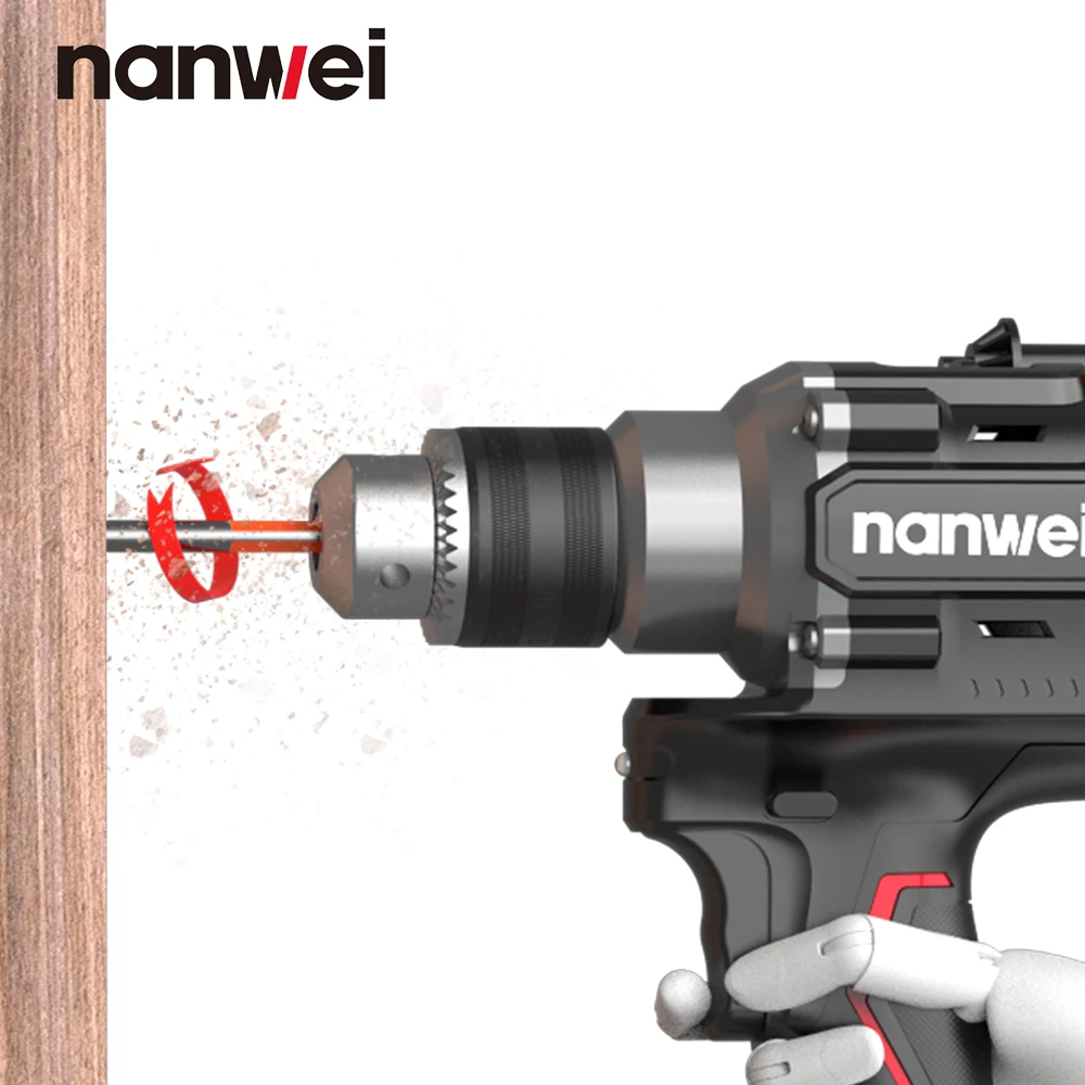 NANWEI Cordless Brushless 21V Industrial Grade Drill 220NM High Torque Professional Ice Drilling Fishing Screwdriver