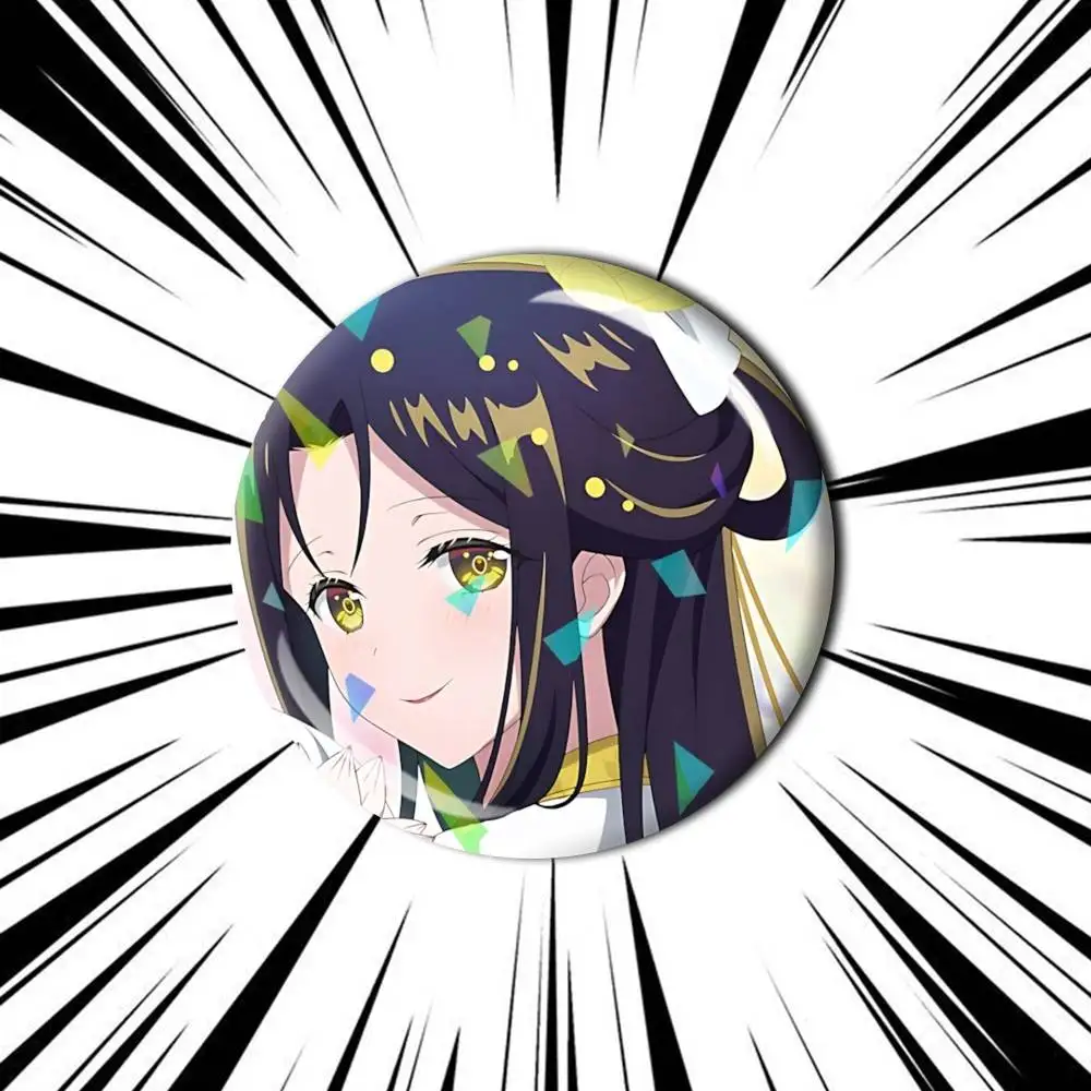 Though I Am an I-Inept Villainess Anime Customizable Brooch Pins, Personalized Badges With Broken Glass Design Fashion Accessory