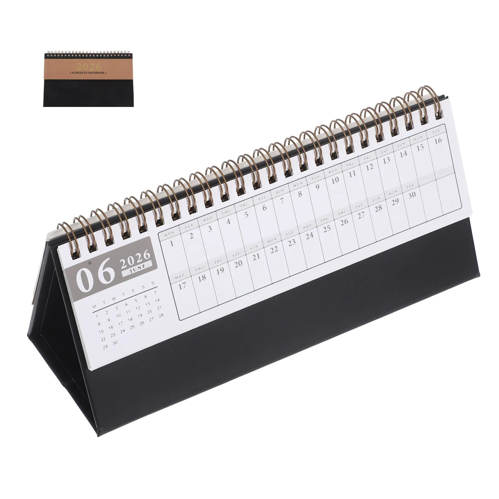 

Mini Horizontal Desk Calendar 2025-2026 Standing Flip Monthly Planner 15 Months Portable Thick Card Paper Desktop Office