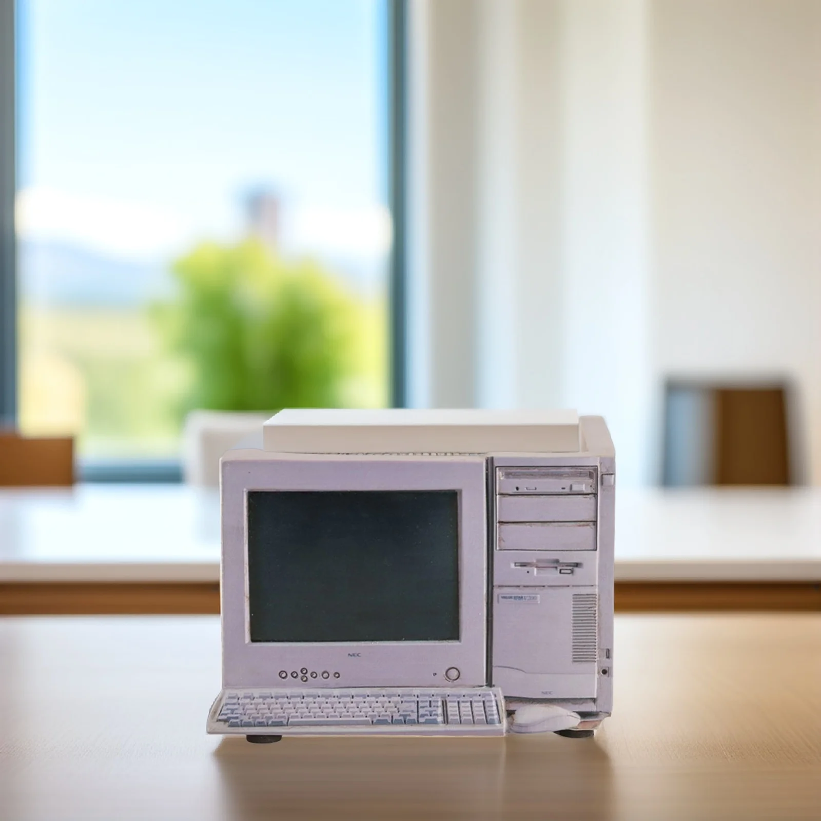 

Resin Computer Shape Flowerpot Chic Retro Desktop Planting Container Indoor Outdoor Decorative Pot for Succulents Small