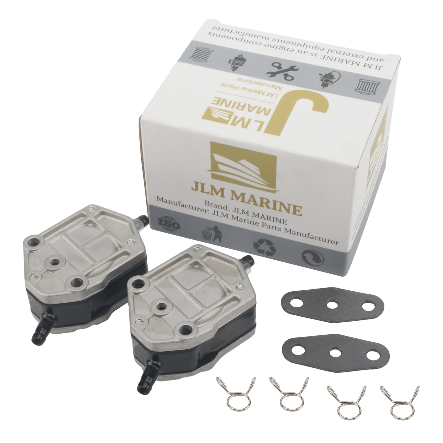 

JLM Marine Outboard 2 PCS Fuel Pump for Yamaha 25 30 40 55 60 70 85 90 HP 2 Str 2 Cyl Motor 692-24410-01 663-24410-00 18-7334
