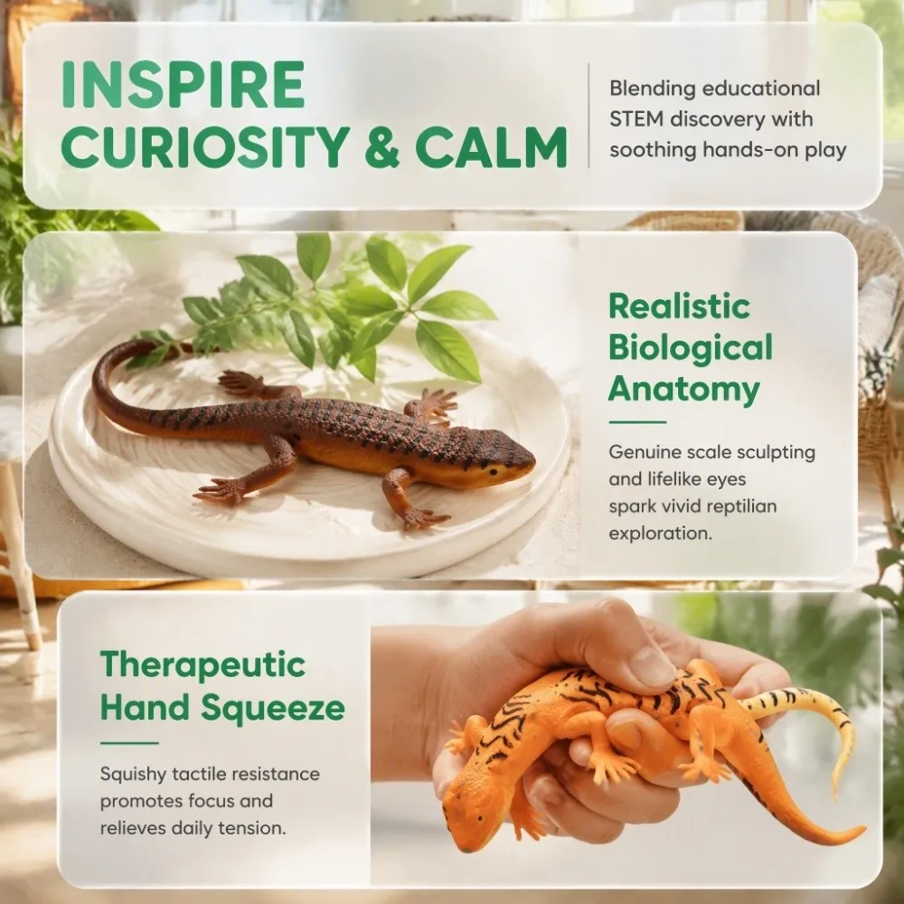 Gecko Prank Props Simulation Lizard Figures Cognition Toys Animal Figurines Gecko Figurine Toy Soft TPR Family Games