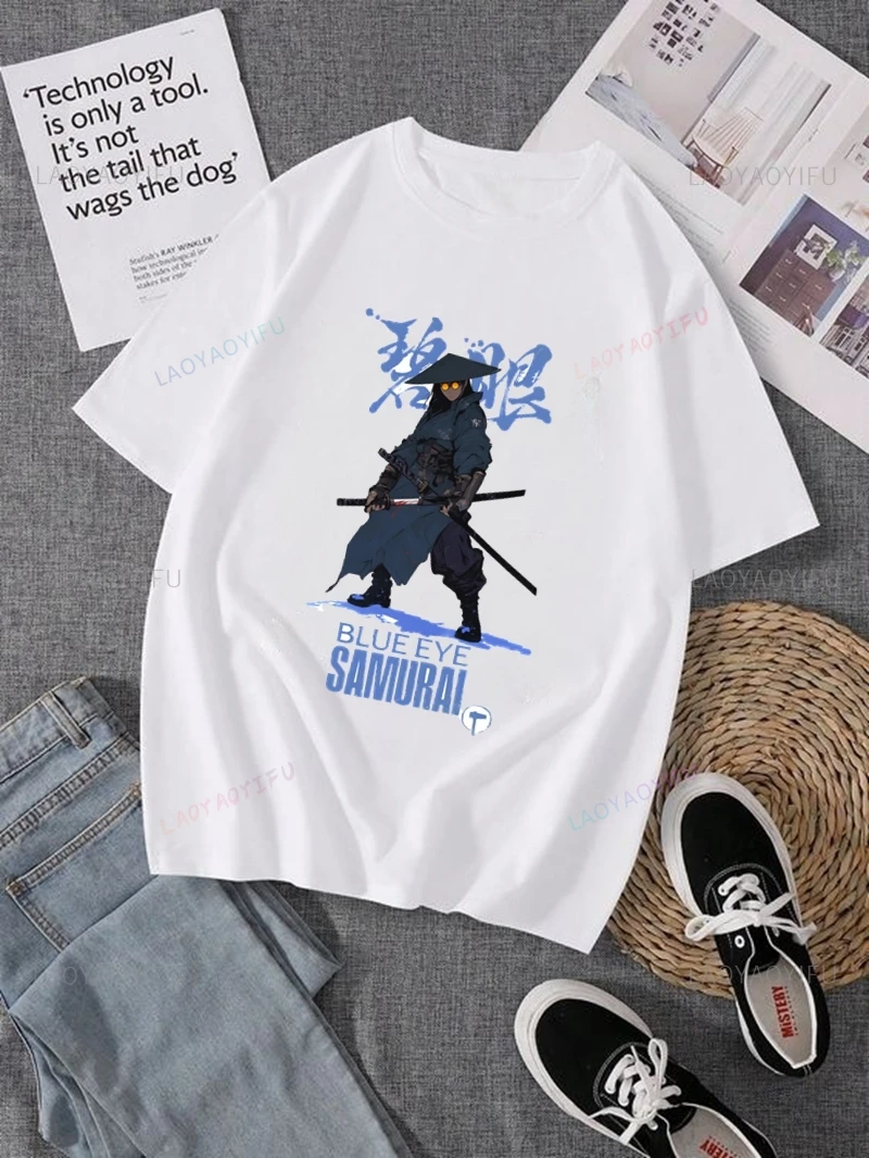 

BLUE EYE SAMURAI Classic Anime Fashion Printed T-shirt, Unisex Casual Streetwear, Spring/summer Cotton Short-sleeved T-shirt