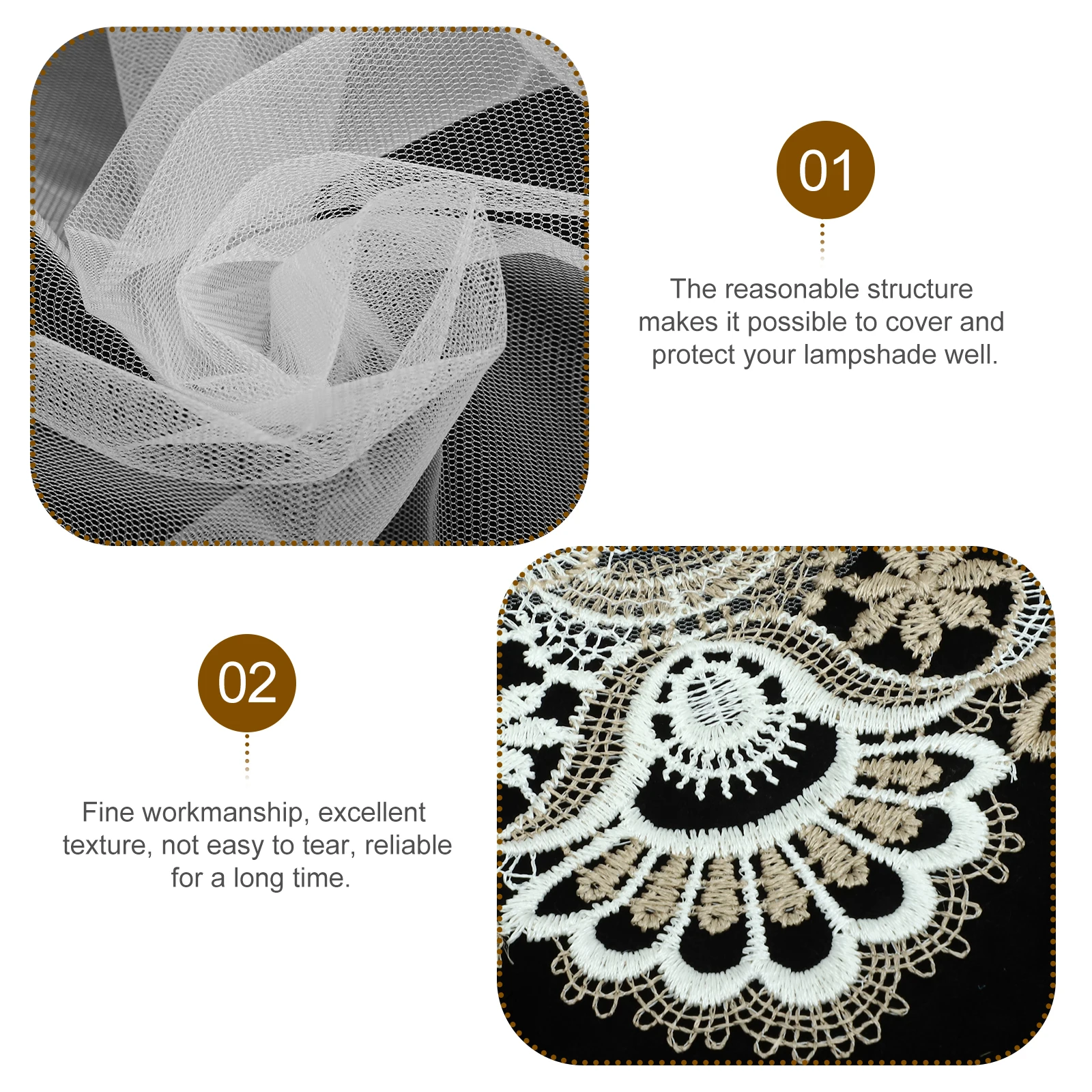 

Lace Lampshade Cover Flower Pattern Premium Material Bedroom Light Decoration Exquisite Texture Lamp Shade Cover