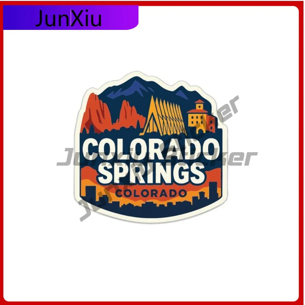 

Springs Colorado Sticker Decorative Vinyl Die-cut Waterproof Decal City Skyline Landmark Desig Reflective Stickers For Car Suv