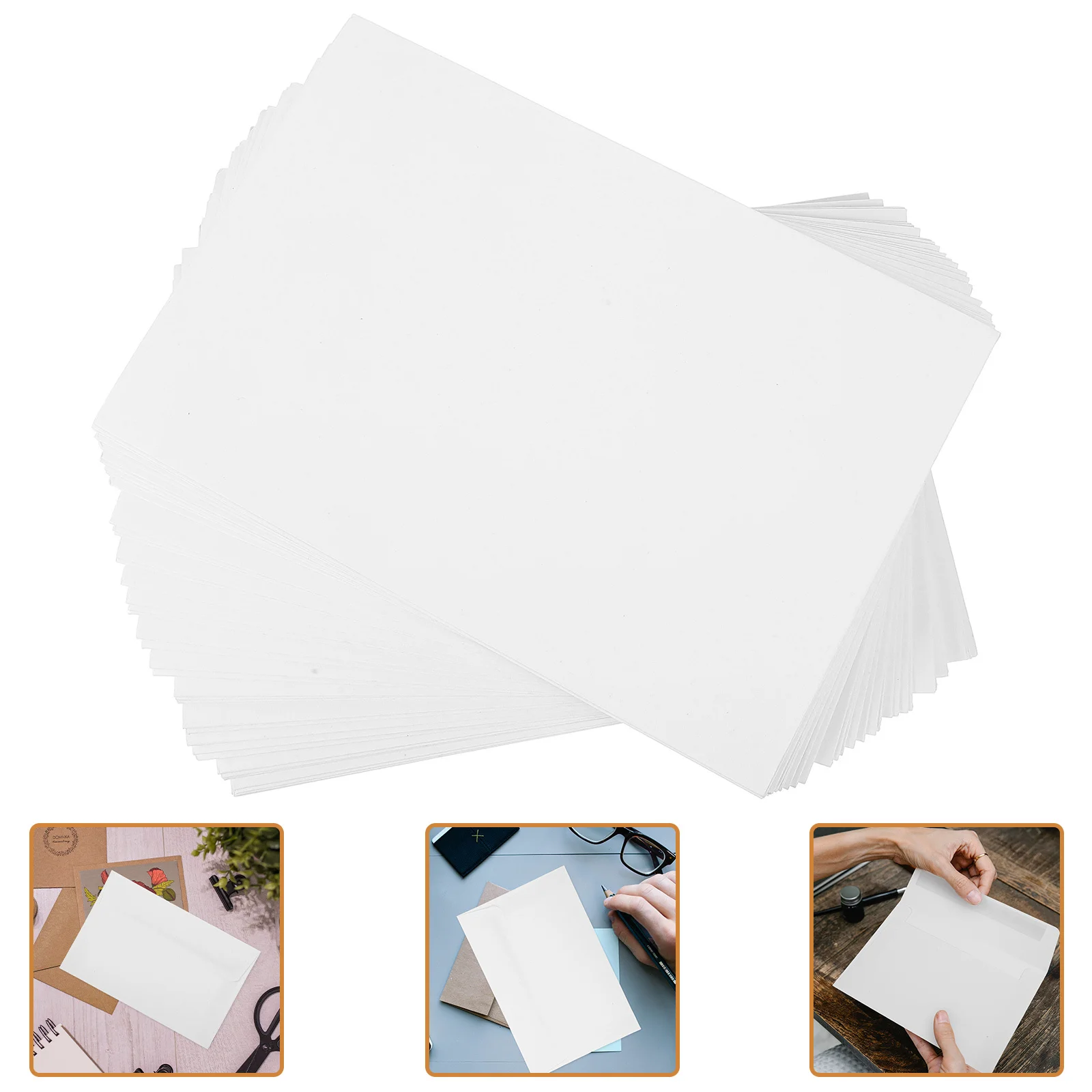 

50pcs A4 Printable Self Adhesive Wedding Invitation Envelopes Brown Kraft Paper Each Lightweight Storage Solution