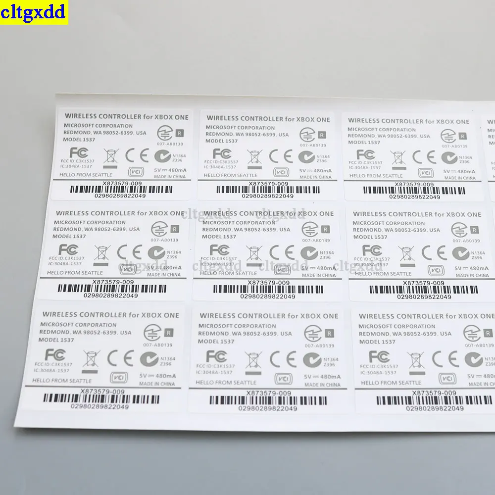 cltgxdd 2piece는 Xbox One 컨트롤러 백 라벨 스킨 시퀀스 스티커 씰링 스티커 라벨에 적합합니다.