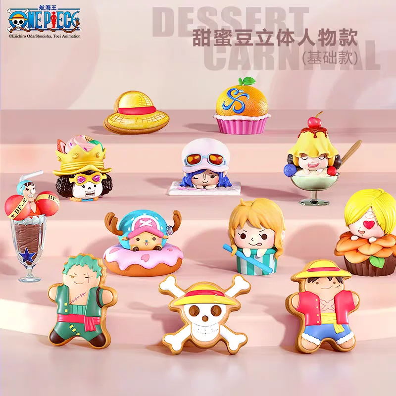 

Genuine One Piece Blind Box Sweet Bean Series Luffy Magnetic Refrigerator Sticker One Piece Peripheral Cute Blind Bag Toys Gift