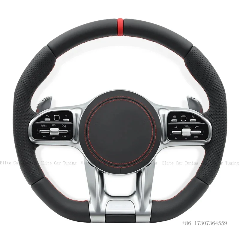 

Fit for Mercedes-Benz AMG W204 W205 W212 W213 W218 W177 W176 W222 GLC GLA GLC GLS C63 G63 Leather Steering Wheel Car Accessories