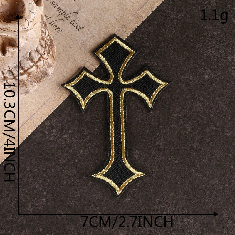 Patch Thermocollant Hard Rock Bibel Stich für Kleidung Eisen auf Kreuz Stickerei große Menge Lot Designer kleine Nähen DIY Schmelzbar – Detail 16