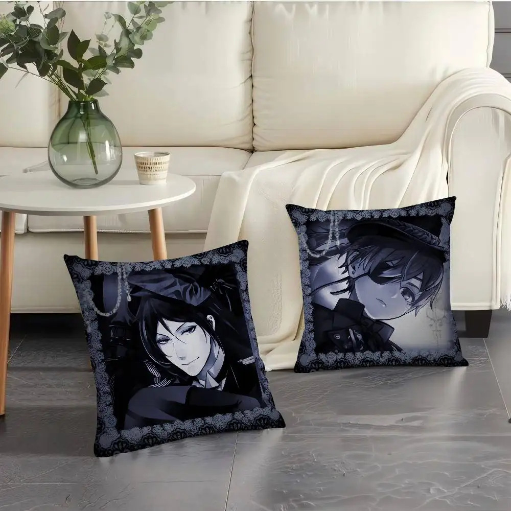 Anime Black Butler horror   Cushion Cover Inches Farmhouse Decor Home Throw Pillow Covers for Couch Decorations - view 3