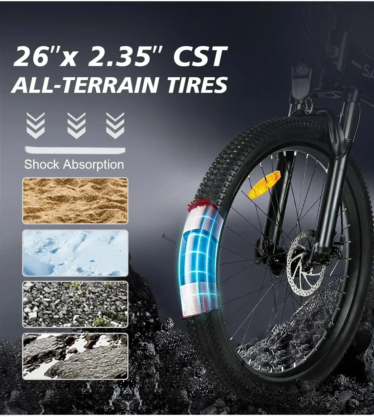 E-Bike mit 900W Motor, 48V14AH Akku, Klappbar, Hydraulische Bremsen, Speichenfelgen, 26-Zoll-Reifen, Elektrisches Mountainbike