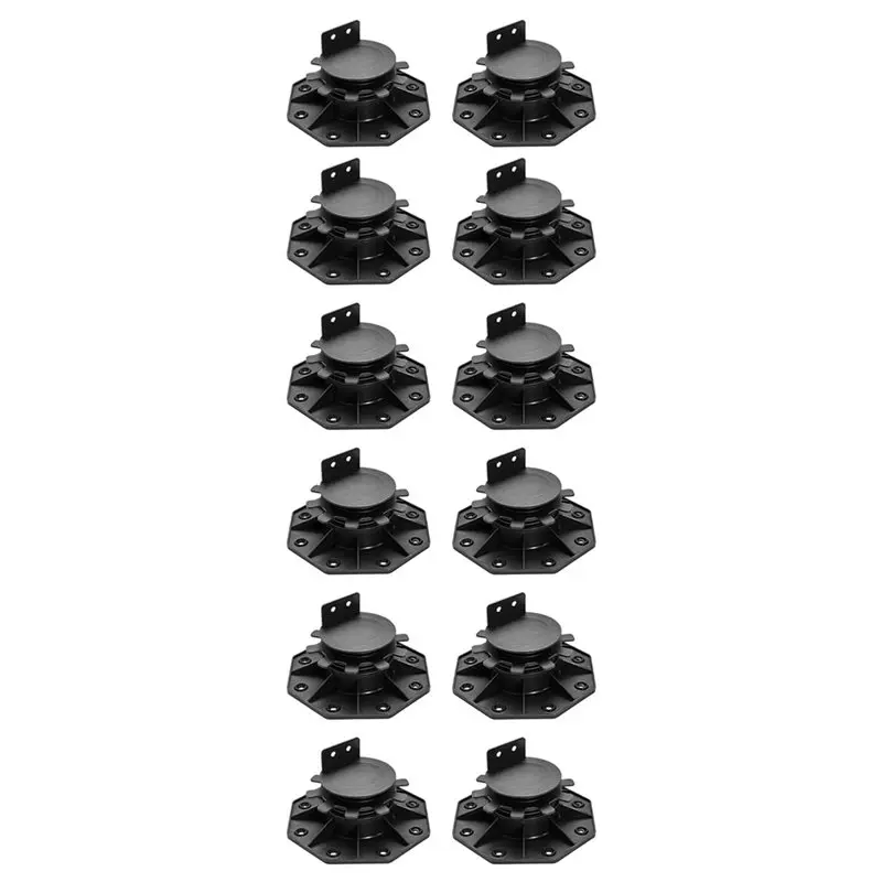 Best-Deck Support Pedestals(Adjustable), 12-Pack, 1.18"- 2.36"(30- 60 Mm) For 2X4& 2X6 For Joist Framing