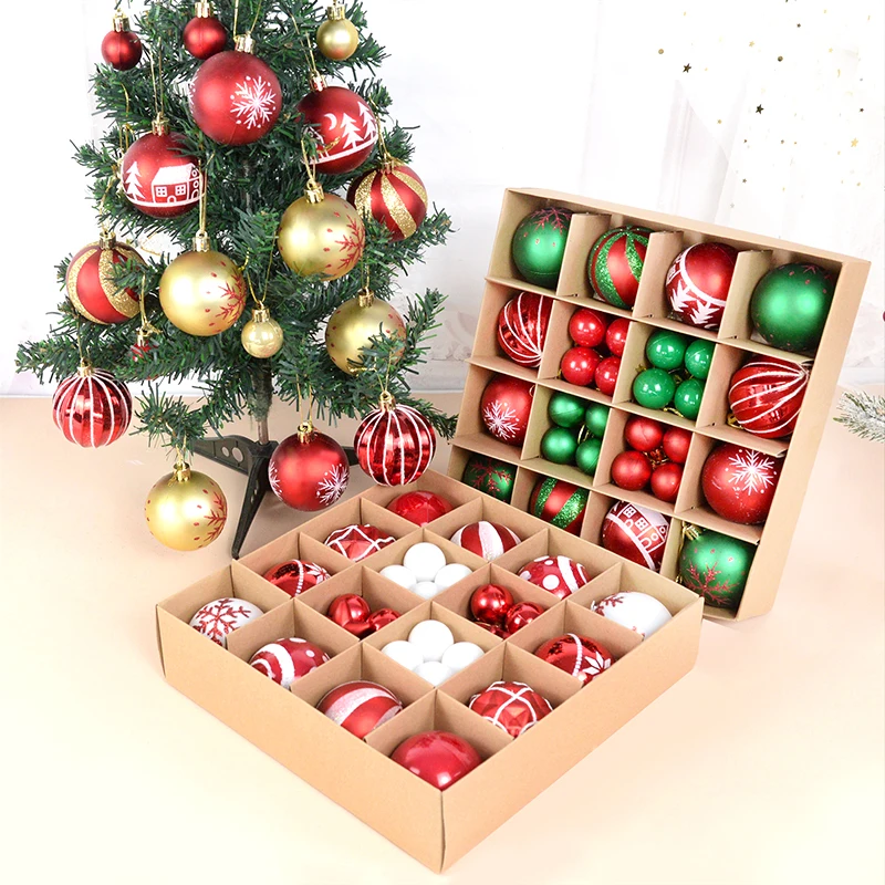 

44 Pack Colored Christmas Ball Ornaments 3-6cm Plastic Shatterproof Xmas Tree Hanging Balls Christmas Baubles Set for Home Decor