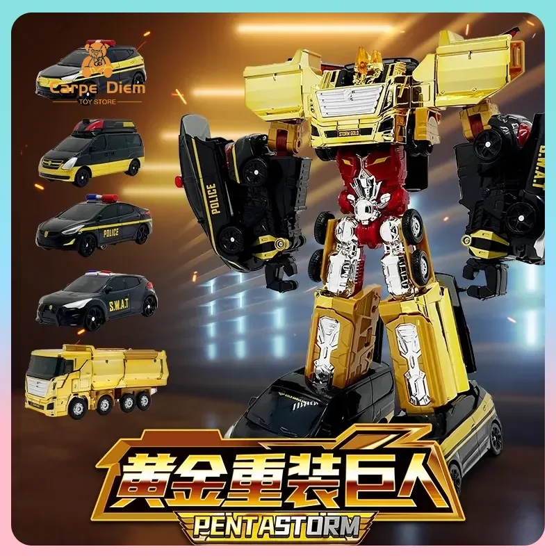 لعبة Hello Carbot الأصلية: سلسلة الزمن والفضاء مجموعة Penta Storm لعبة أوتوبوت التحولية جمع الحلي هدية للأطفال #1
