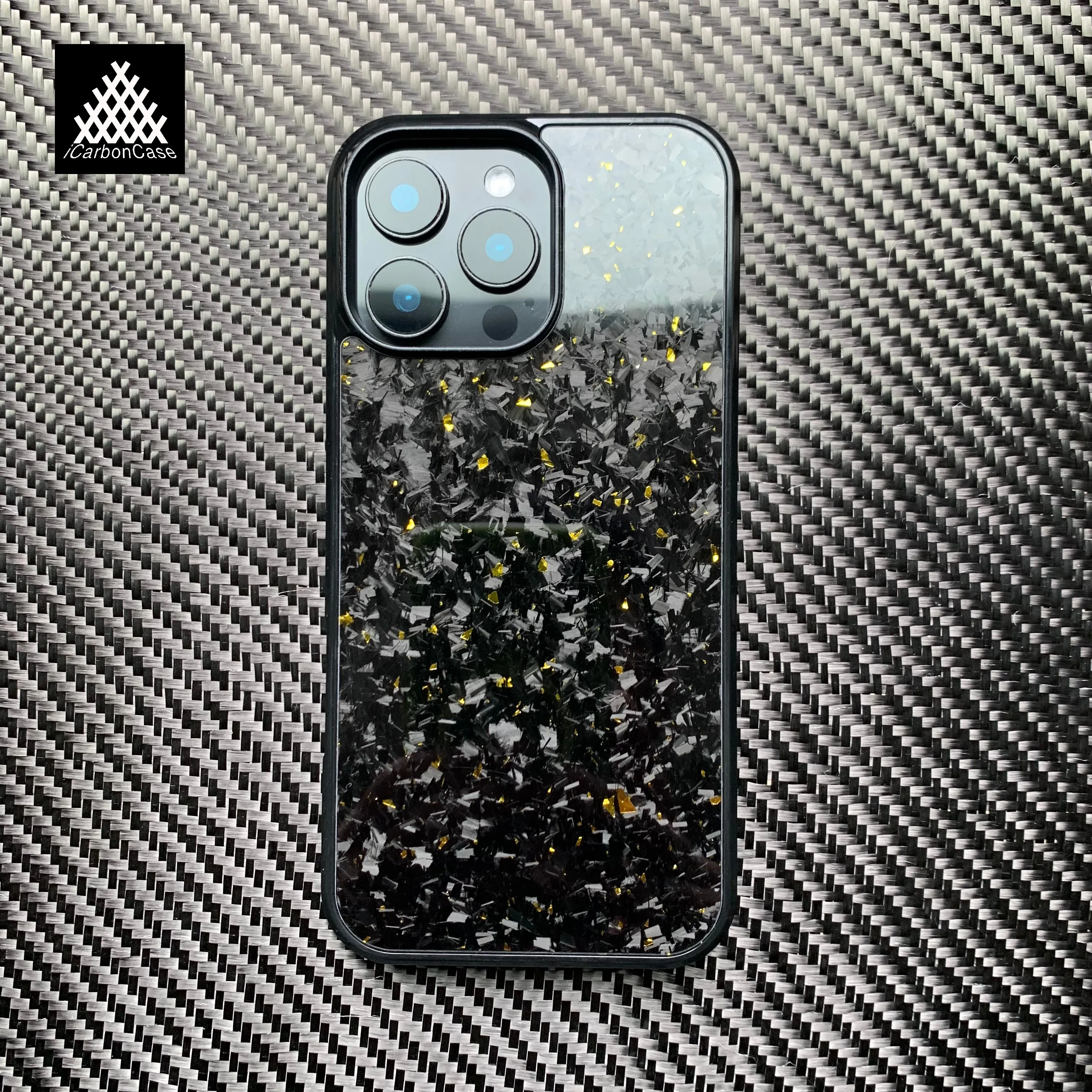 

Magnetic Gold Forged Carbon Fiber Phone Case for iPhone 17 17Air 16 15 14 13 12 11 Pro Max 16+ 15+ 14+ 16e with Magsafe Charging