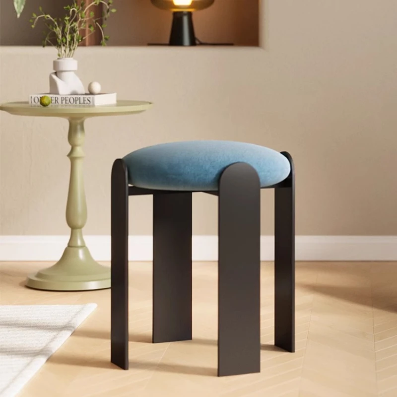 Stackable Small Round Stool for Dining Table Living Room Compact Space Saving Chair Modern Home Furniture Bedroom Makeup Stool