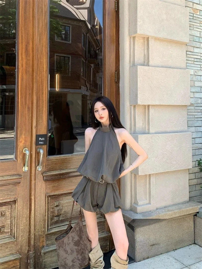 

Сексуальный укороченный топ Bal Svel и брюки из двух предметов для женщин, повседневная одежда с высокой талией и цветочным узором