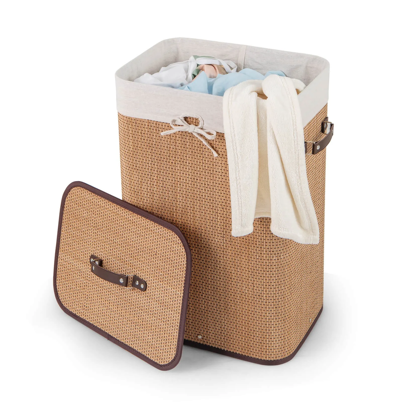 

Rectangular bamboo basket, laundry basket, washing cloth box