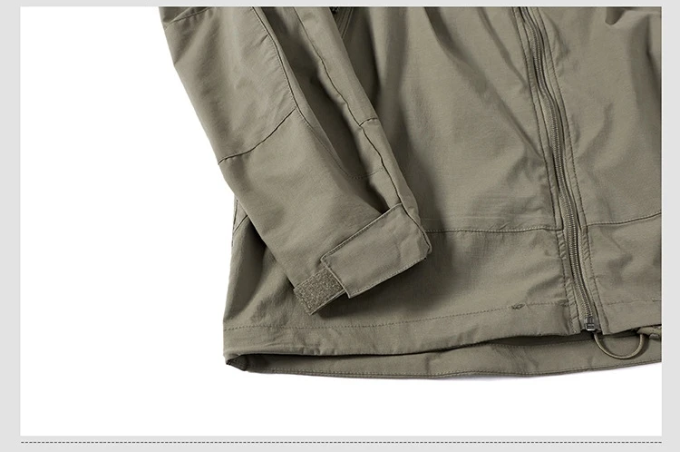 Soft shell dünne taktische Jacke Kapuze Wind jacke Männer Outdoor Kletter kleidung Wandern Sport Mantel Feld Kampf Militär jacke – Detail 10