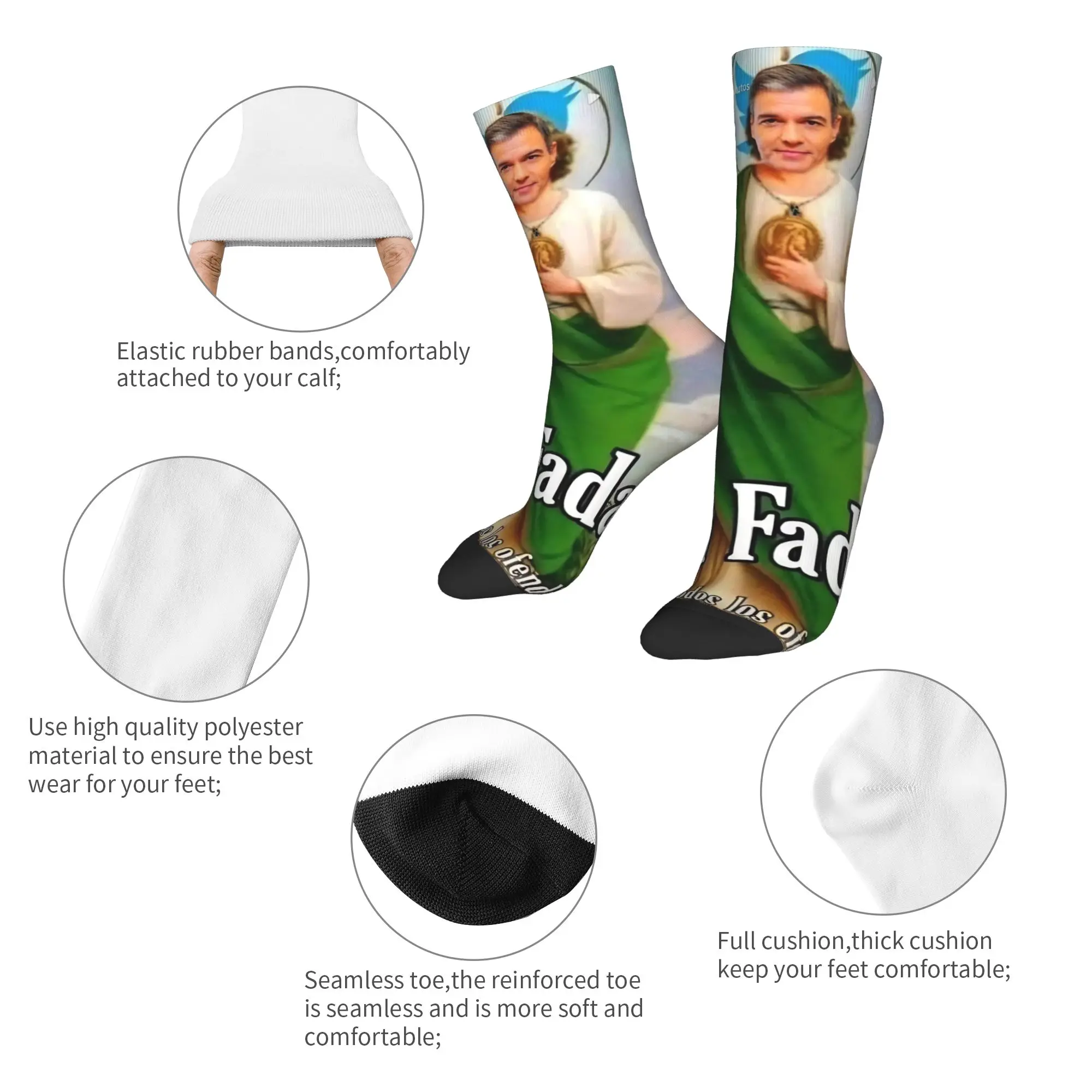 سانت بيدرو سانشيز اسبانيا PSOE جوارب الرسم جوارب بأشكال مضحكة الشتاء عدم الانزلاق الجوارب الرجال تشغيل جوارب ناعمة دافئة