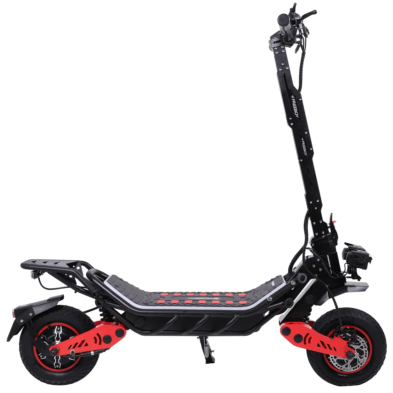 HKFREEBOY H10 Elektrische Scooter voor Volwassenen met Dubbele Motor, 12 Inch, 60V 28Ah, 75km/u, 80km Bereik, 120kg Draagvermogen