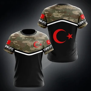 Herren türkische Flagge gedruckte Tarnung, Armeehemd, Sweatshirt mit Kragen O, Jersey Lose, Kurzarm, Sommertimen, Mode 8 Hauptverkäufe türkiye t -Shirt - №7
