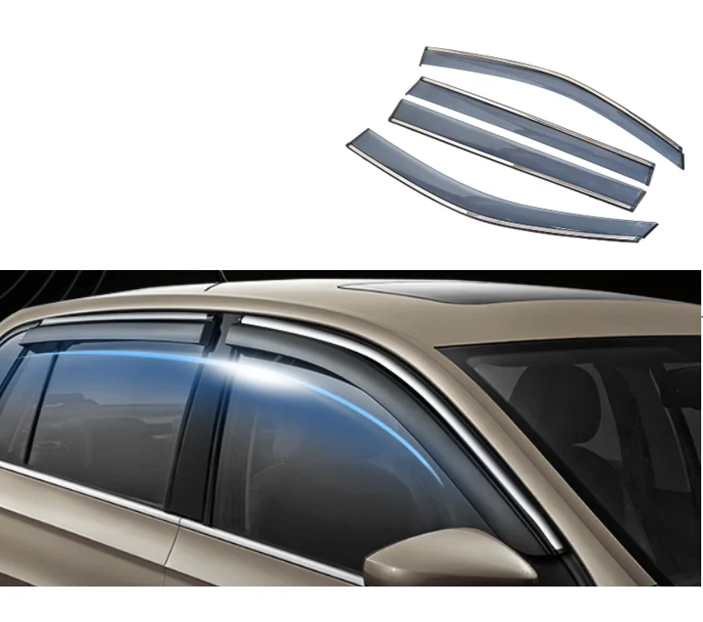 Car Styling Rain Guards Window Door Visor Weather Shield Wind Deflectors Sun Shade Awning Shelter For VW T-CROSS 2019-2021