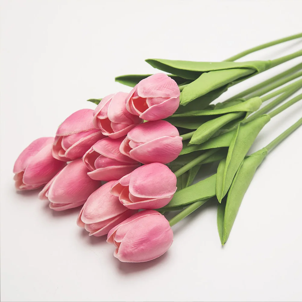 

30 Pcs Silk Flower Home Decoration Real Touch Wedding Party Tulip Faux nament Wedding Bouquet Flower Gift Idea