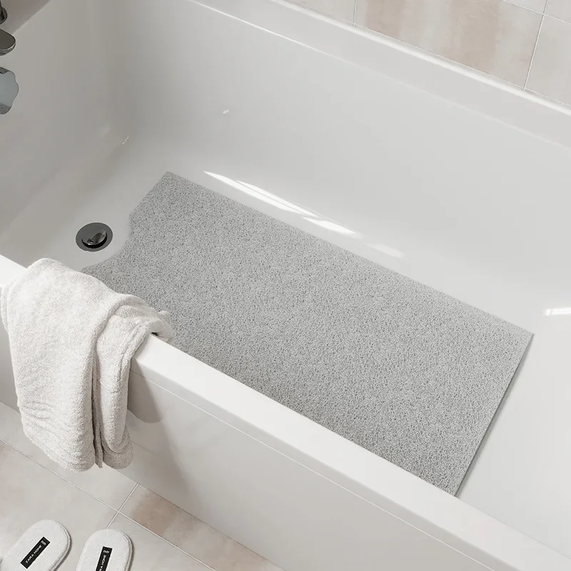 PVC Coil Non-Slip Bathtub Mat, Eco-Friendly Shower Mat, Bathroom Floor Grip Pad, Skin-Friendly & Flexible, Water Drainage Design