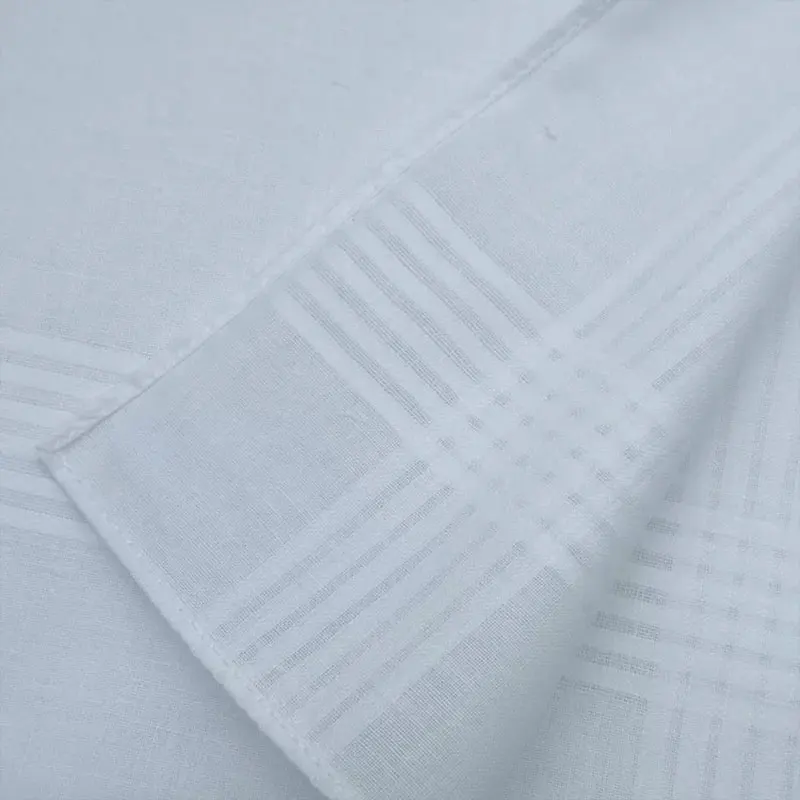12 Pcs Soft Cotton White Handkerchiefs, Solid Color