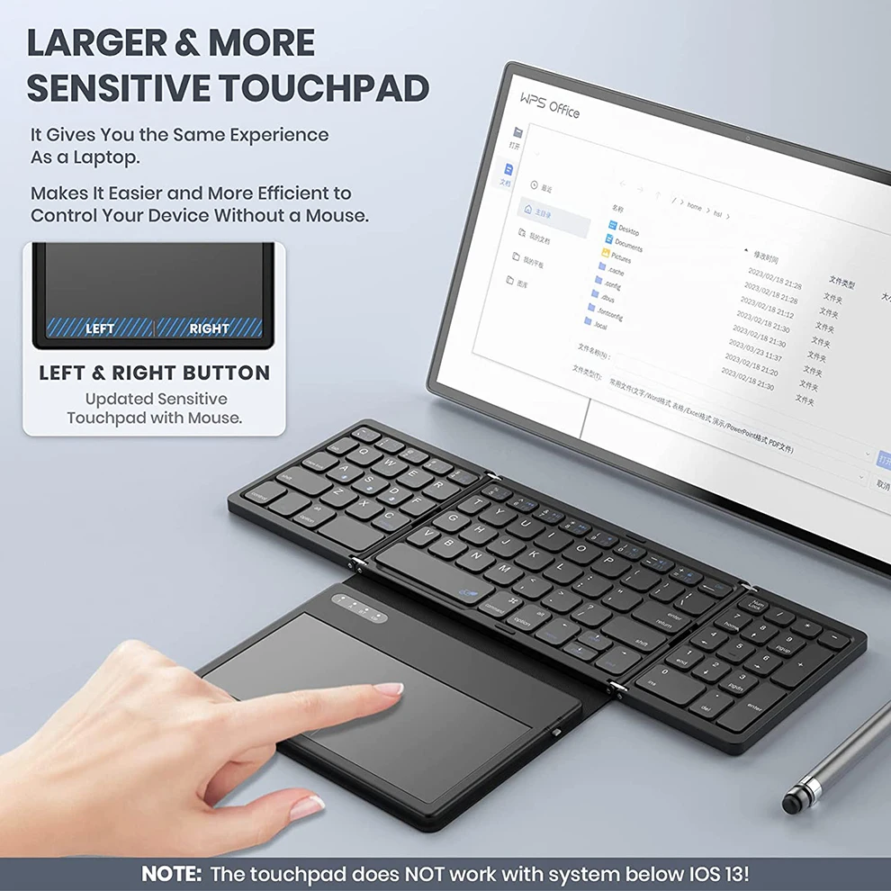 Imagem -02 - Mini Teclado Dobrável Bluetooth sem Fio para Ios e Windows