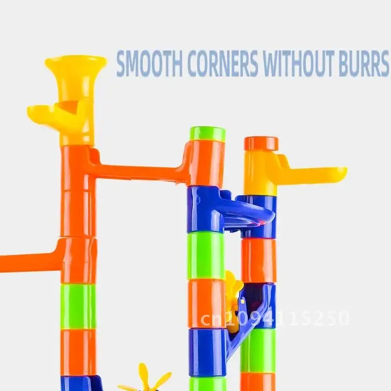 Diy colorido correr catapulta pista blocos de construção slide contas bolas educacionais presente corrida brinquedo conjunto pista mármore corrida crianças brinquedos