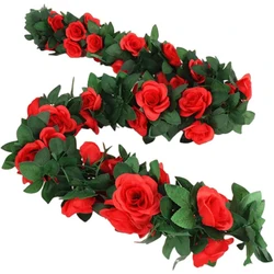 1pcs Artificial Flowers Vine 45pcs / 69pcs Rose Fake Flower Hanging Garland DIY Plants Home Wedding Room Decor Decoration Wall
