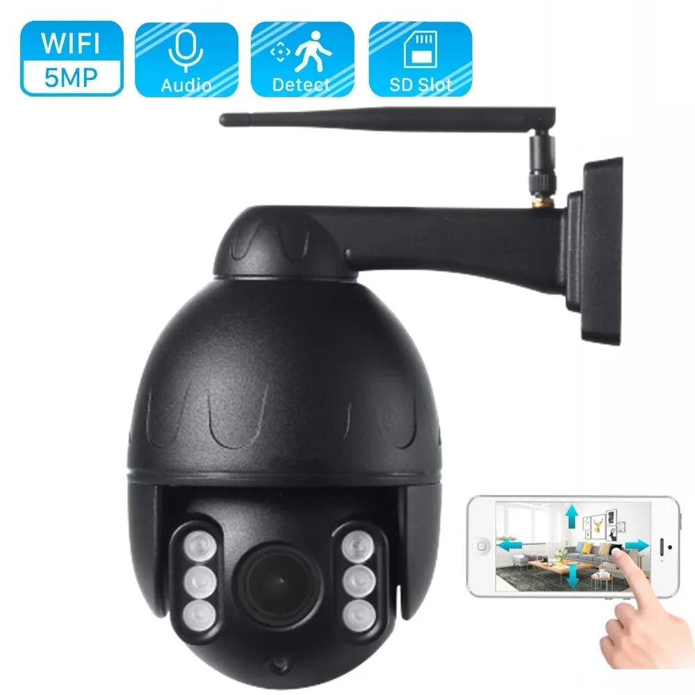 

HD 5MP PTZ IP Camera Wifi Outdoor Street 5X Zoom Two Way Audio Auto Cruise 1080P Home Security CCTV Camera P2P Remote Monitoring