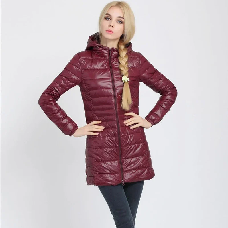 

Down Jacket Women Brand New Winter Warm Jackets Women's Long Light White Duck Down Jacket 5XL 6XL 7XL Ultralight Hooded Coats