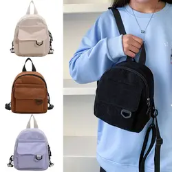 Simple Corduroy Fashion Small Women Mini Backpack Student Bookbags Backpacks Handbags