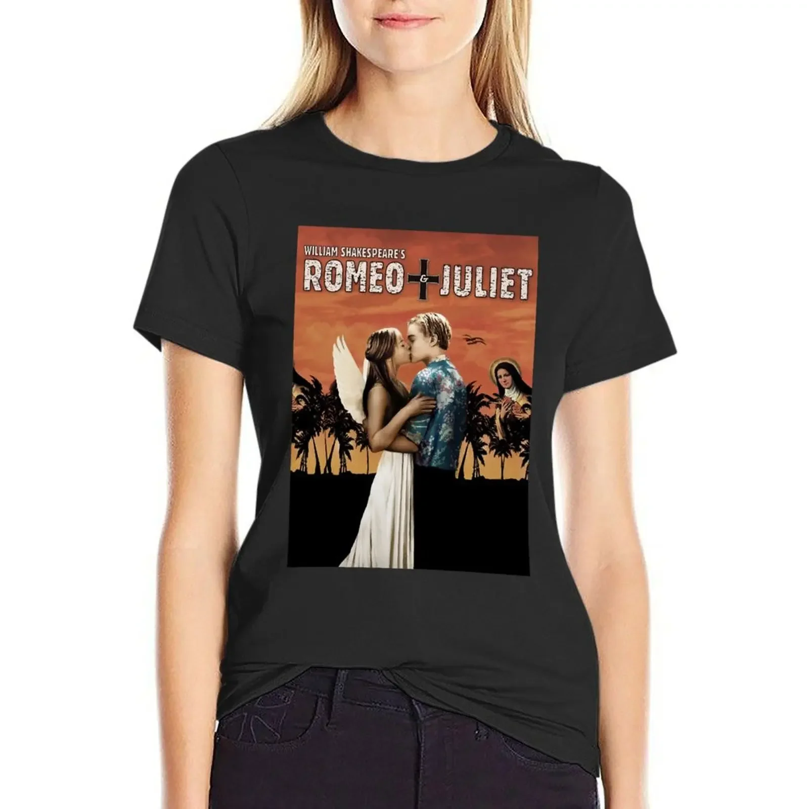 

Romeo + Juliet -1996- Poster Promotion T-Shirt cute tops blacks heavyweights t-shirts for Women pack