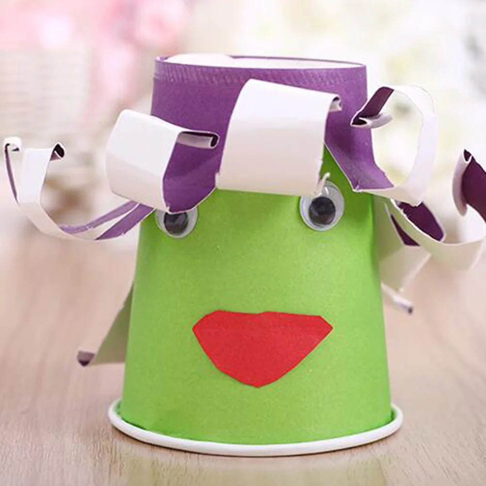 100Pcs 다채로운 두꺼운 종이컵 DIY 공예 수공예품 미술 재료 안전 환경 친화적 인 유치원 일회용 컵