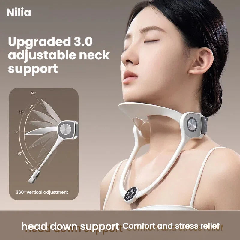 

Professional Adjustable Cervical Neck Brace Posture Corrector for Forward Head Posture & Neck Pain Relief, White Foldable Design