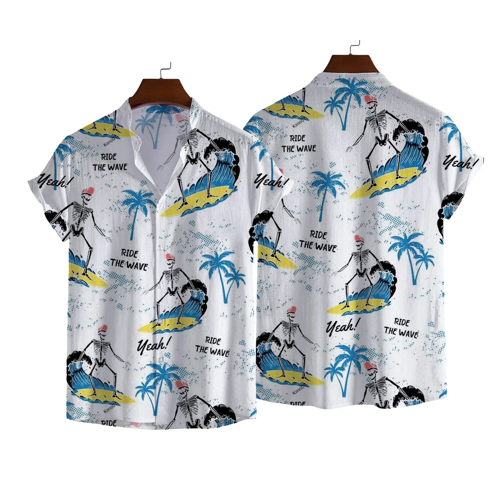 European Hawaiian 3D Top Men's Summer Beach Casual Clothing Street Outdoor Party Shirt Loose Breathable Men's Shirts